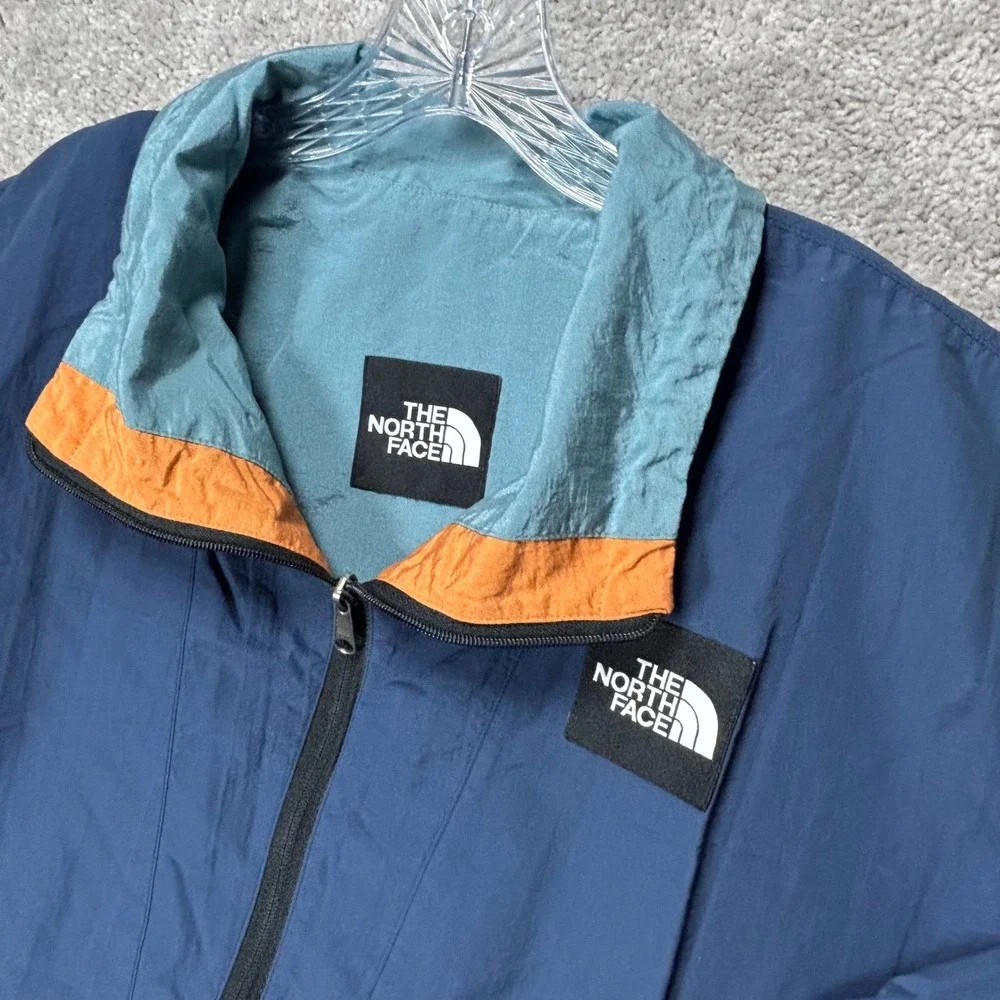 The North Face Mens Reversible Half Zip Anorak Jacket Blue Teal Orange‎ Large